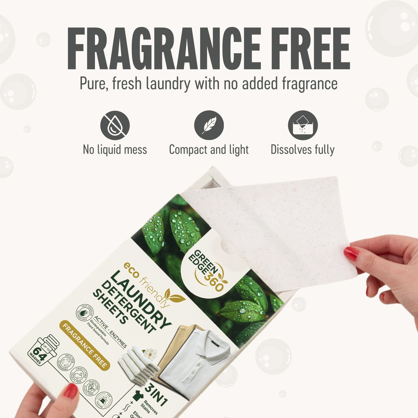 Fragrance Free Eco Friendly Laundry Detergent Sheets