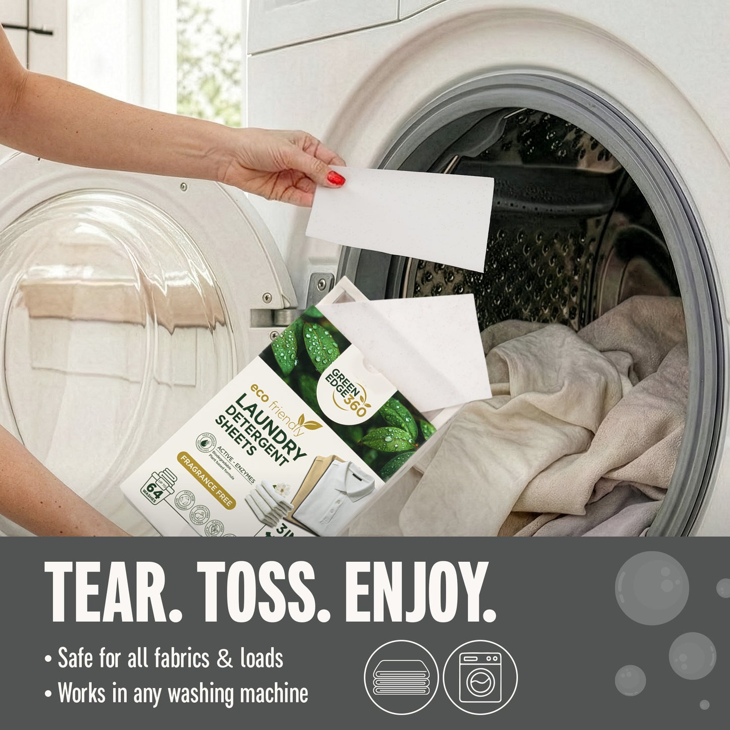 Fragrance Free Eco Friendly Laundry Detergent Sheets