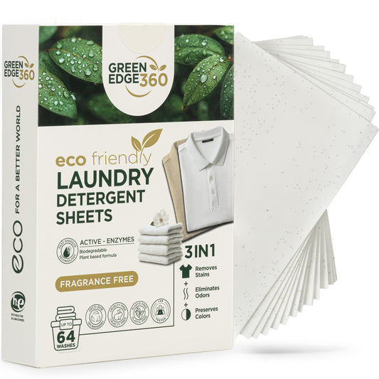 Green Edge 360 Fragrance Free laundry detergent sheets – eco-friendly cleaning for fresh, long-lasting laundry. 